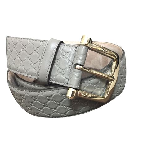 grey gucci monogram leather belt|100 authentic gucci belt.